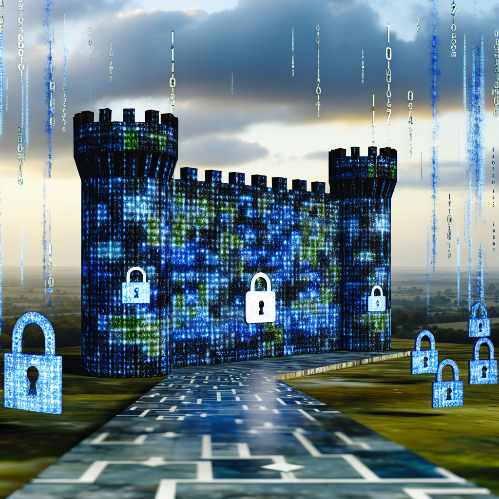 A digital fortress symbolizing company robust data