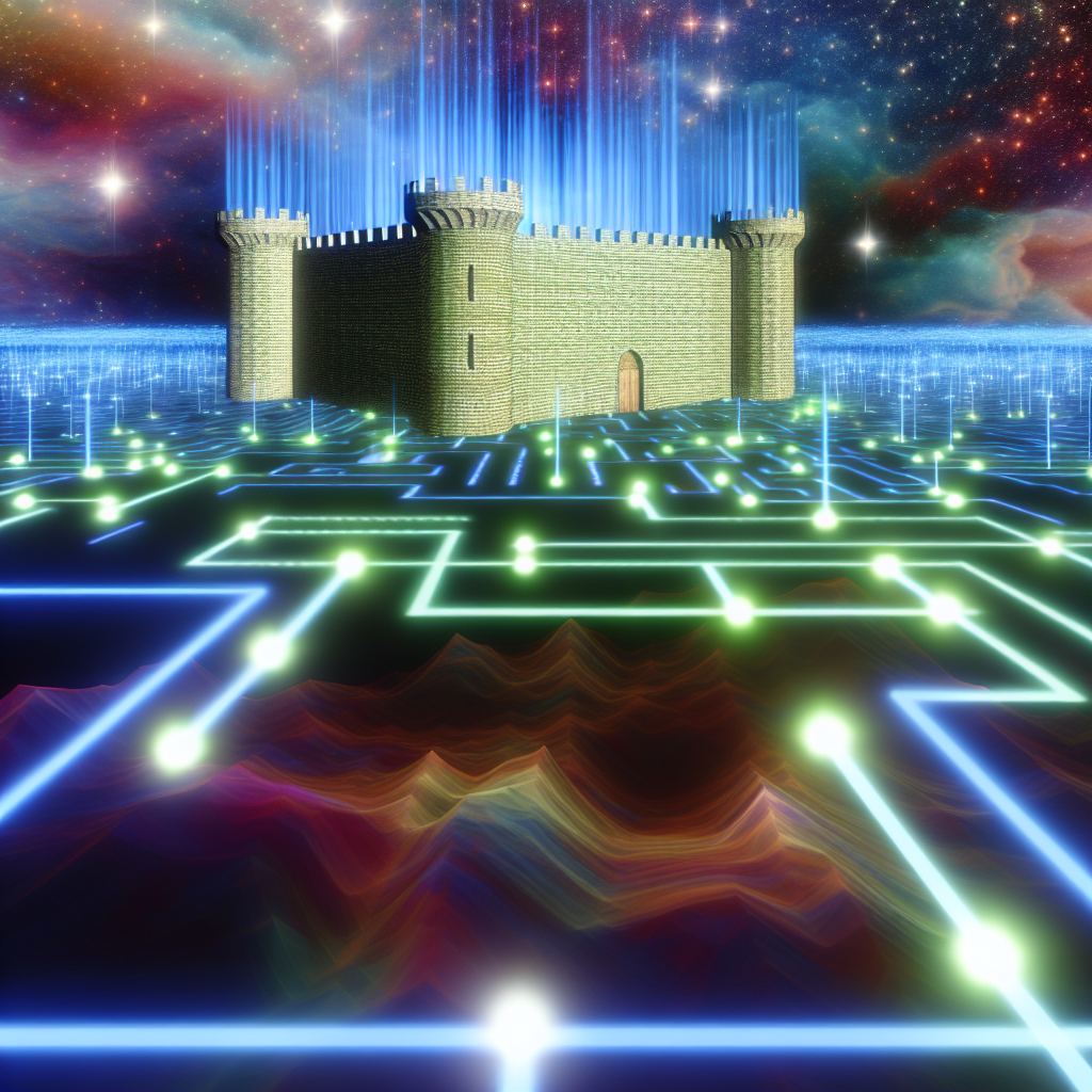 A digital fortress symbolizing robust data encrypt